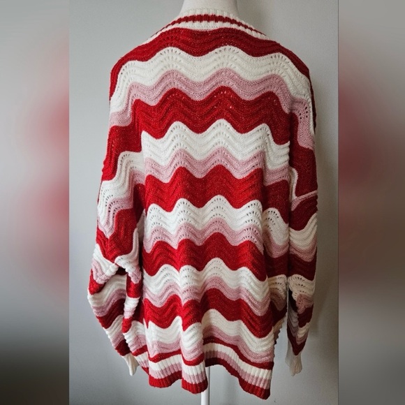Maurices Wavy Striped Knit Cardigan Size 2XL - Picture 8 of 8
